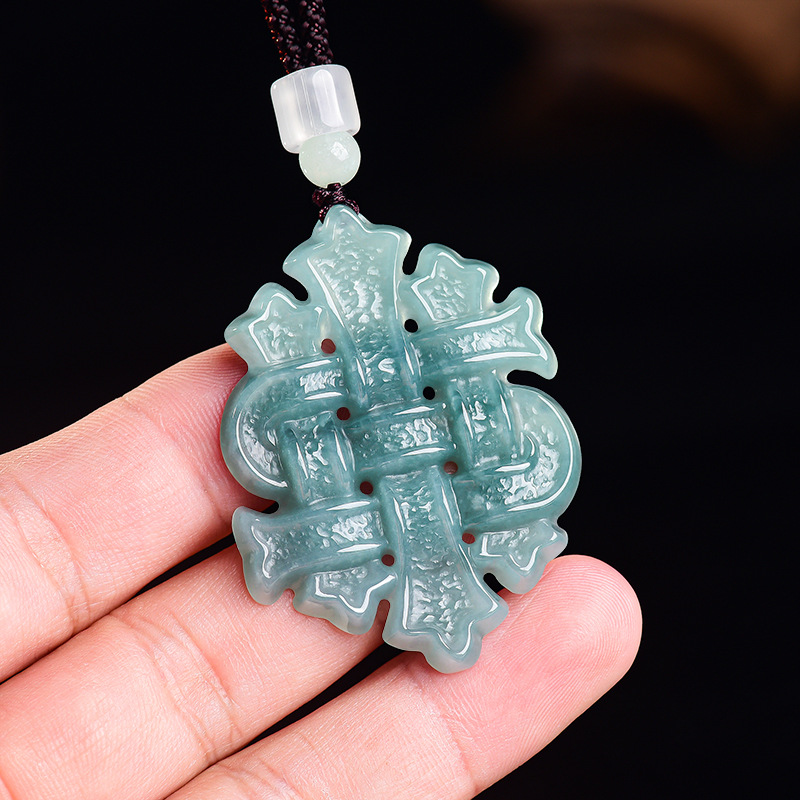Jewelry & Watches Spółka Z Ograniczoną Odpowiedzialnością Sp Z Oo - Natural Burmese Jadeite Chinese Knot Pendant