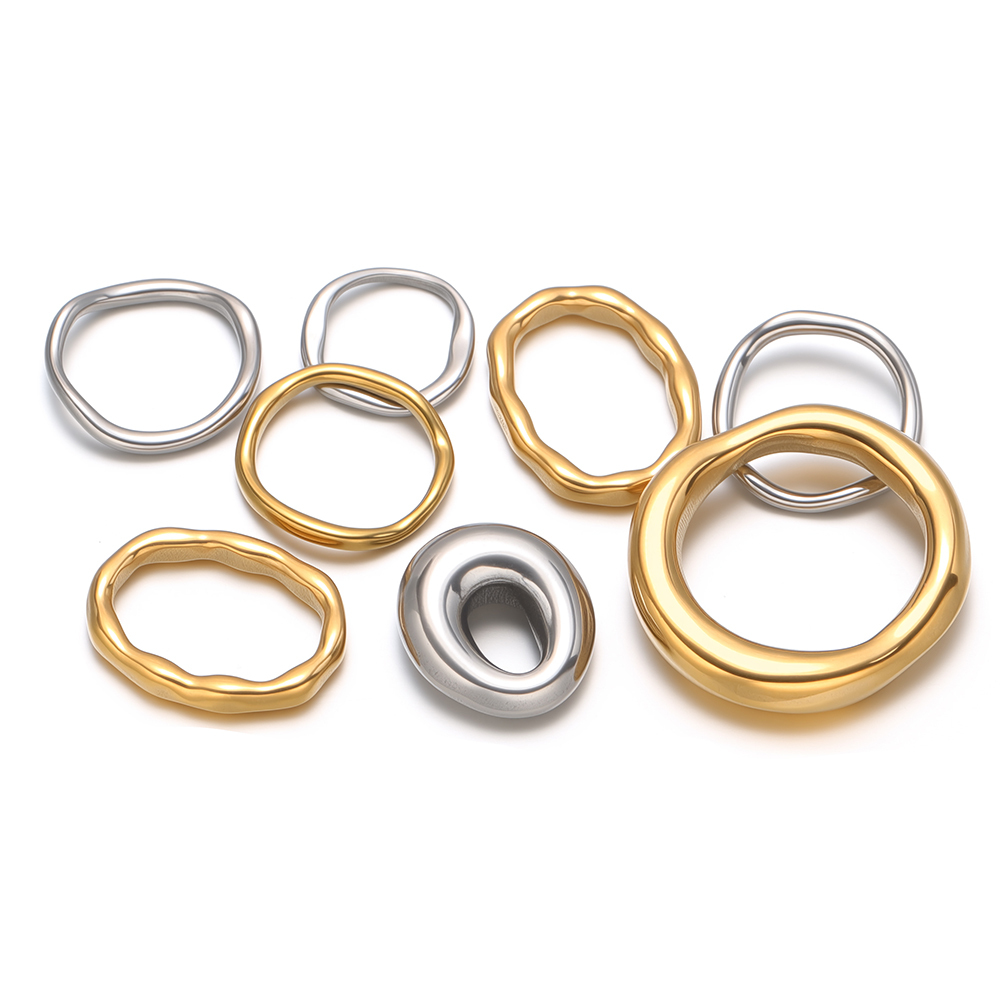 5pcs Stainless Steel Round Ova - Hoop Earrings 评论和价格