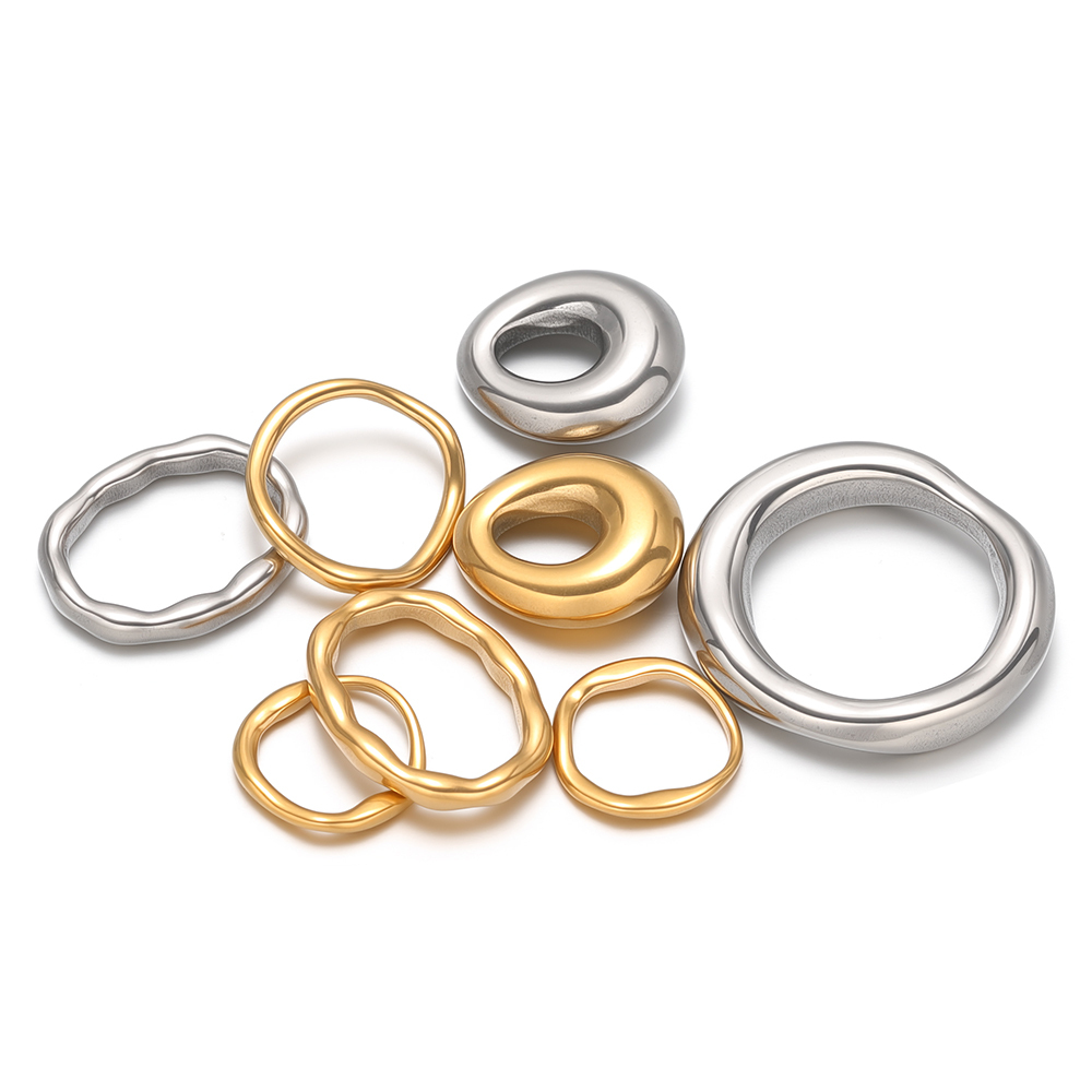 5pcs Stainless Steel Round Ova - Hoop Earrings 评论和价格