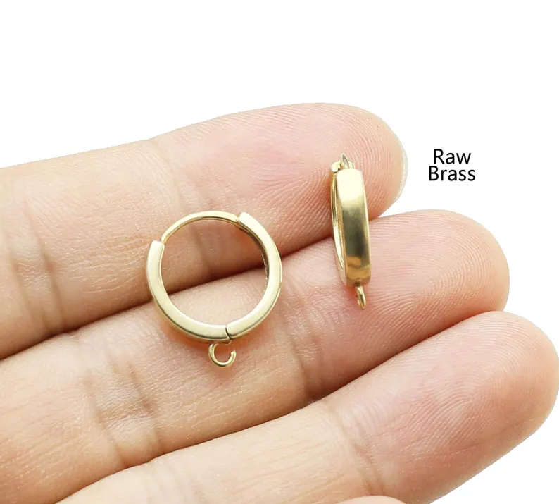 10pcs Brass Ear Hoops, Leverba - Hoop Earrings 评论和价格