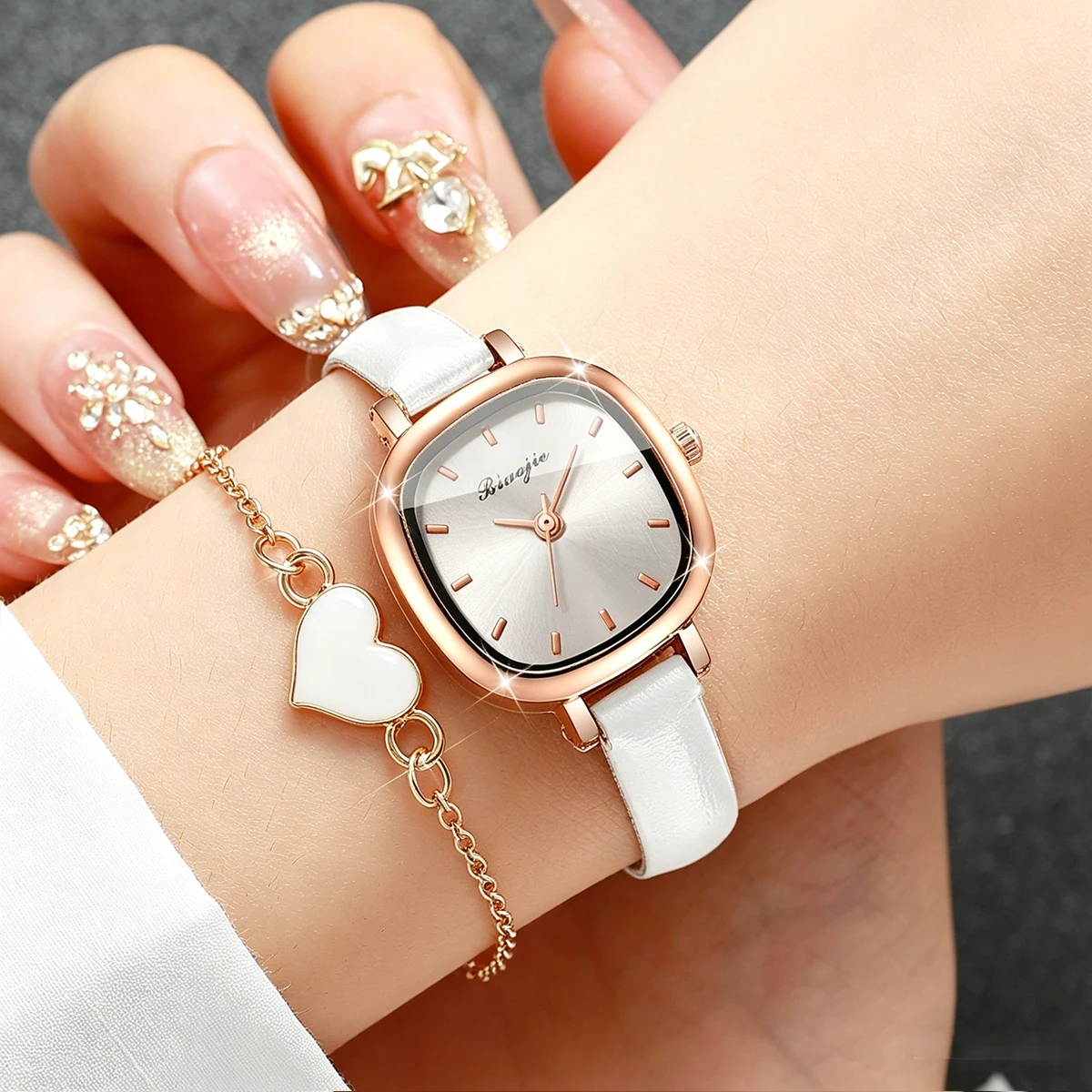 5PCS Fashion Square Dial Women - Fine Jewelry Watches Women 评论和价格