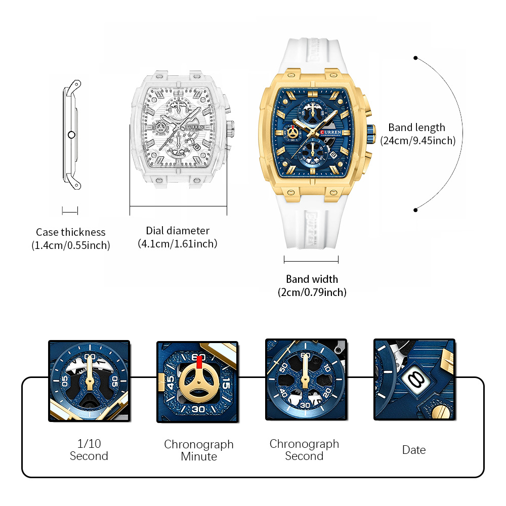 CURREN Luxury Vintage Watch fo - Jewelry And Watches 评论和价格