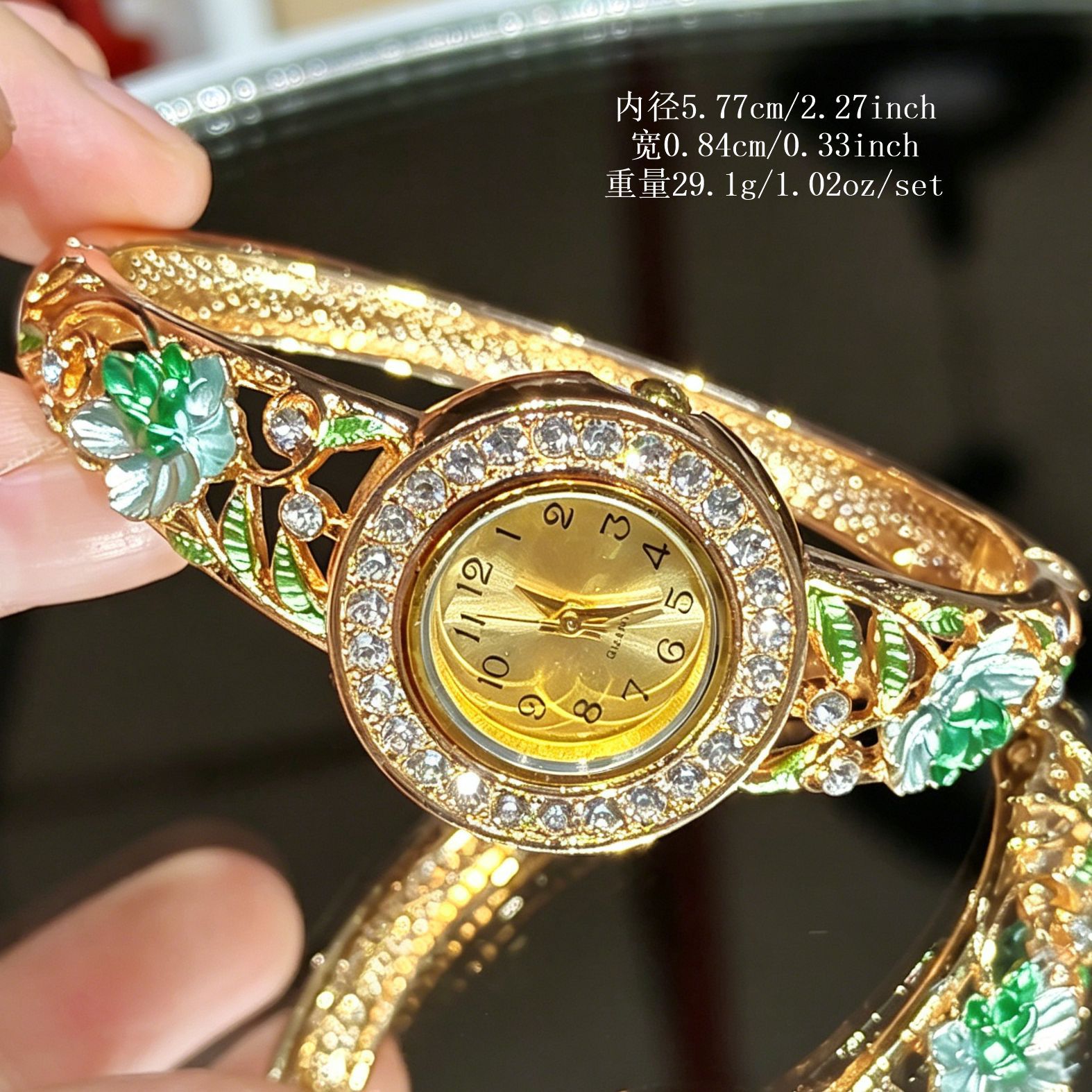 Vintage Gold Enamel Flower Wri - Jewelry Watches Vintage 评论和价格