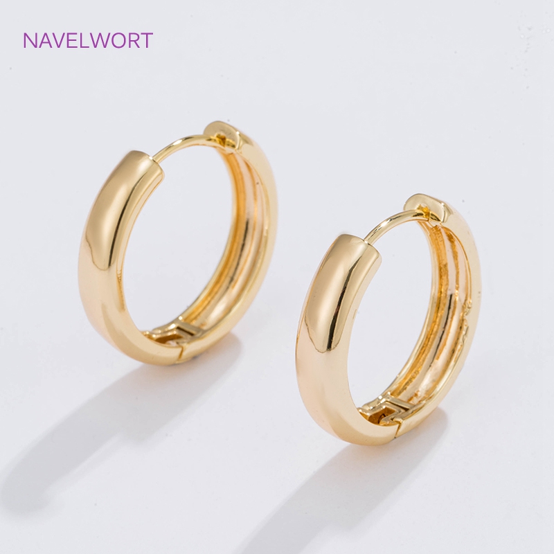6 Sizes Gold Plated Circle Hoo - Hoop Earrings 评论和价格
