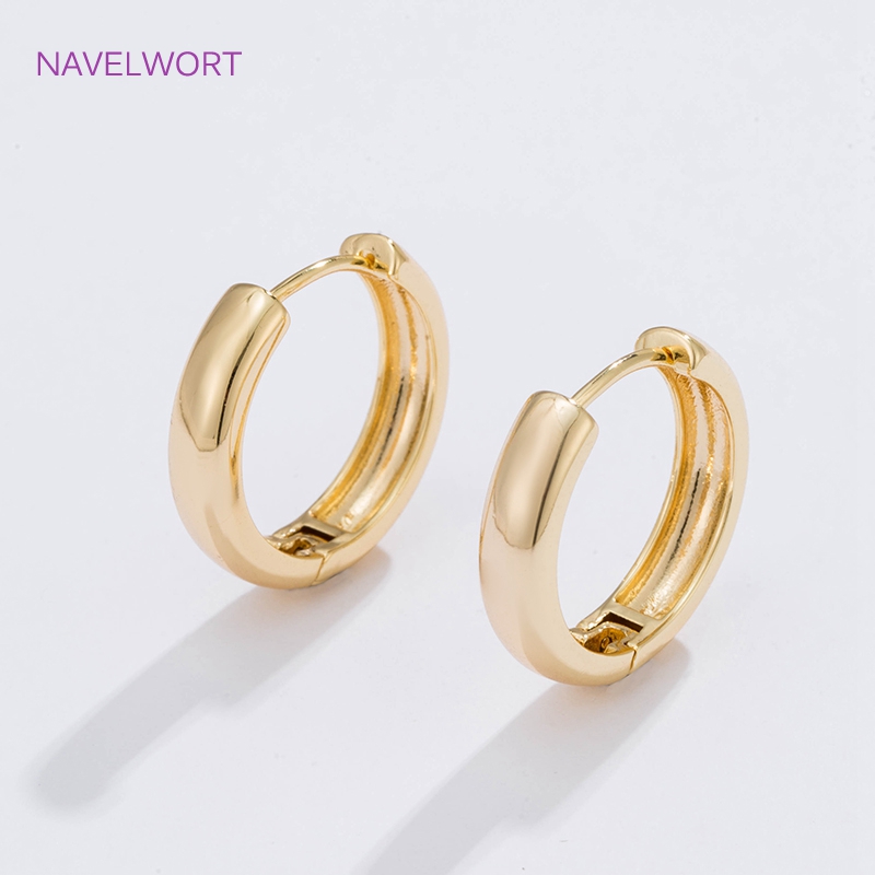6 Sizes Gold Plated Circle Hoo - Hoop Earrings 评论和价格