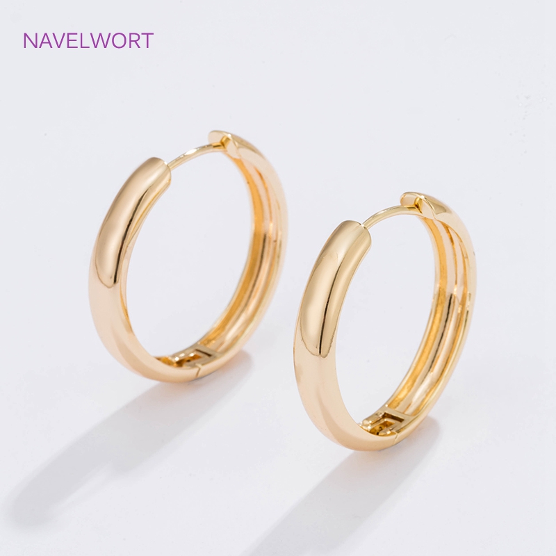 6 Sizes Gold Plated Circle Hoo - Hoop Earrings 评论和价格