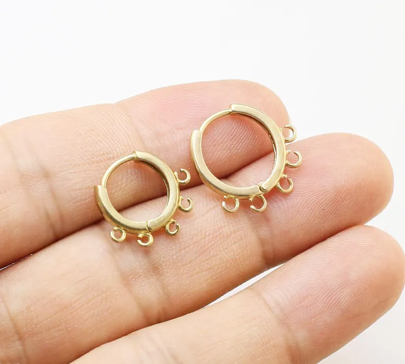 10pcs Brass Ear Hoops, Leverba - Hoop Earrings 评论和价格