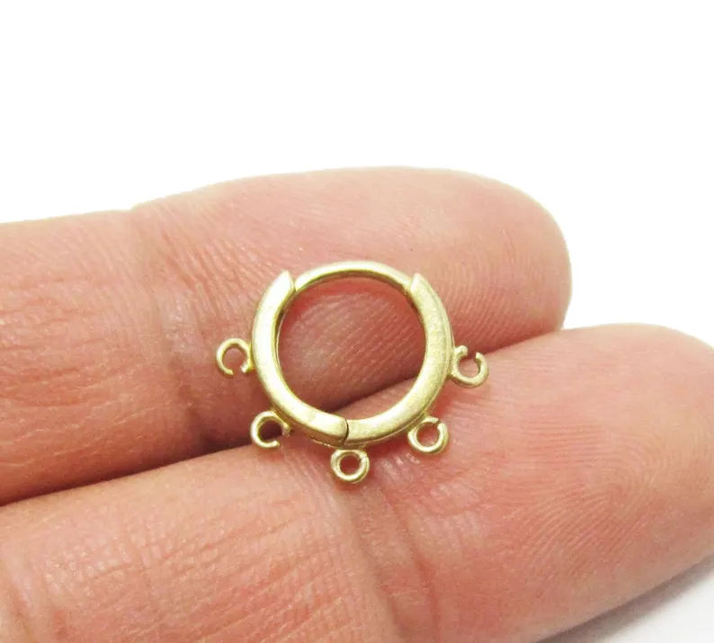 10pcs Brass Ear Hoops, Leverba - Hoop Earrings 评论和价格
