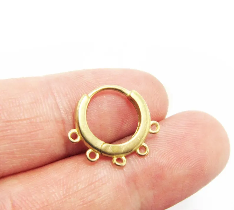 10pcs Brass Ear Hoops, Leverba - Hoop Earrings 评论和价格