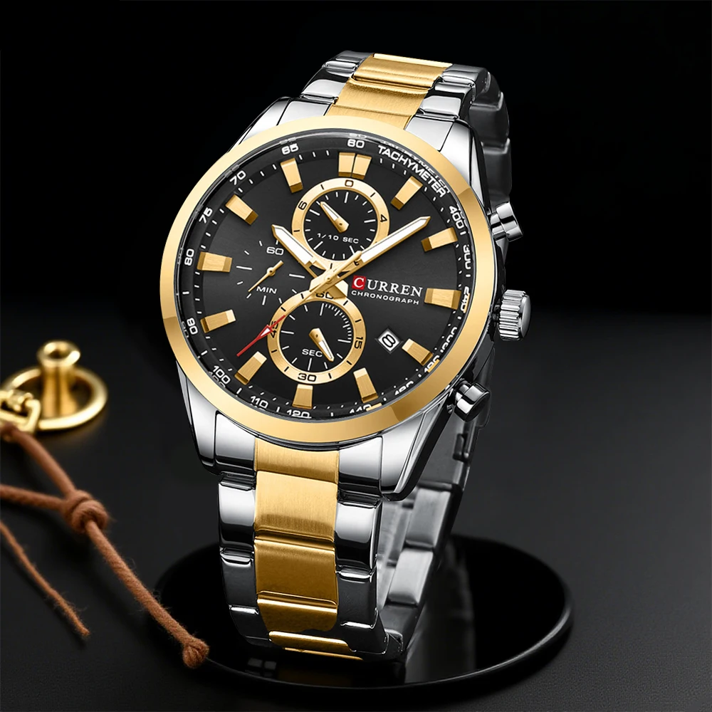 CURREN Casual Quartz Chrono Sp - Jewelry And Watches 评论和价格