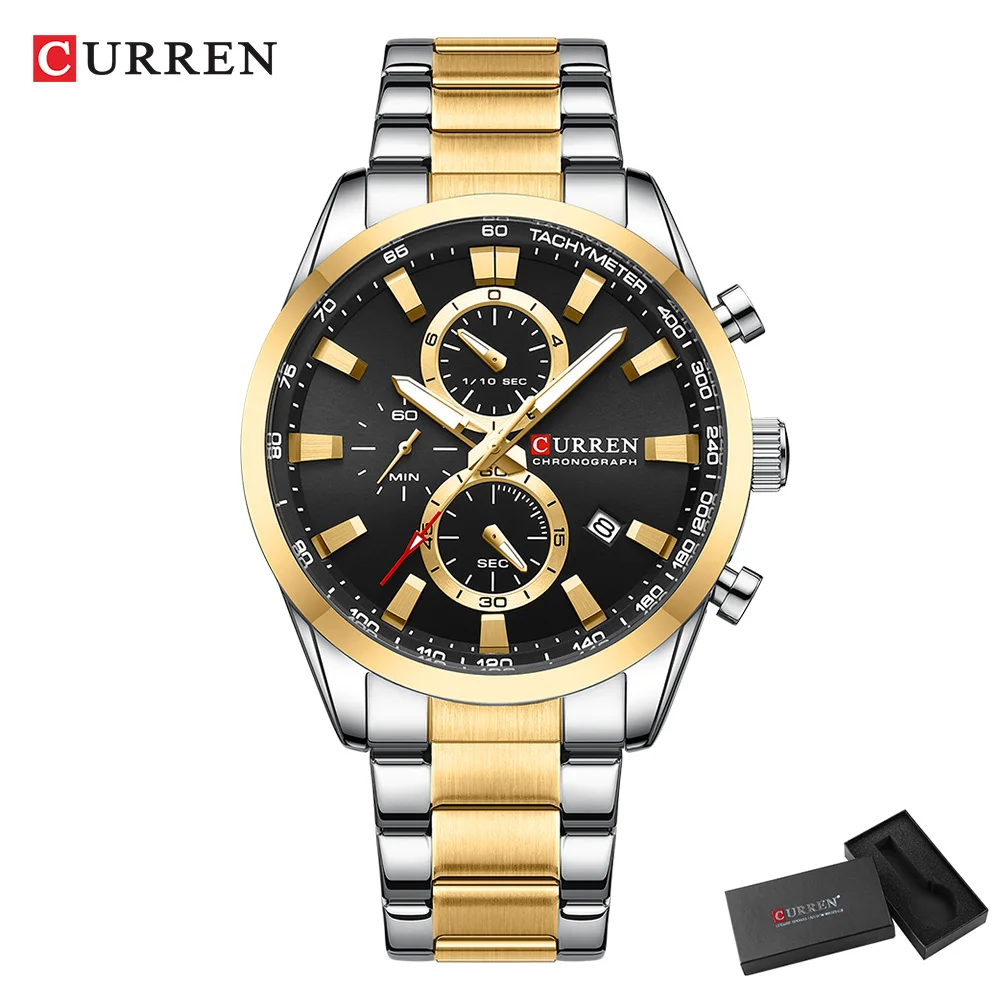 CURREN Casual Quartz Chrono Sp - Jewelry And Watches 评论和价格