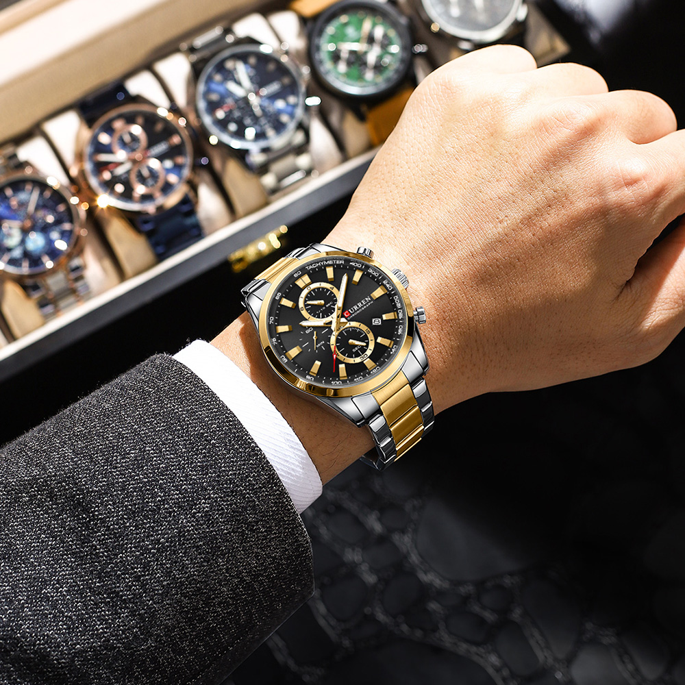 CURREN Casual Quartz Chrono Sp - Jewelry And Watches 评论和价格
