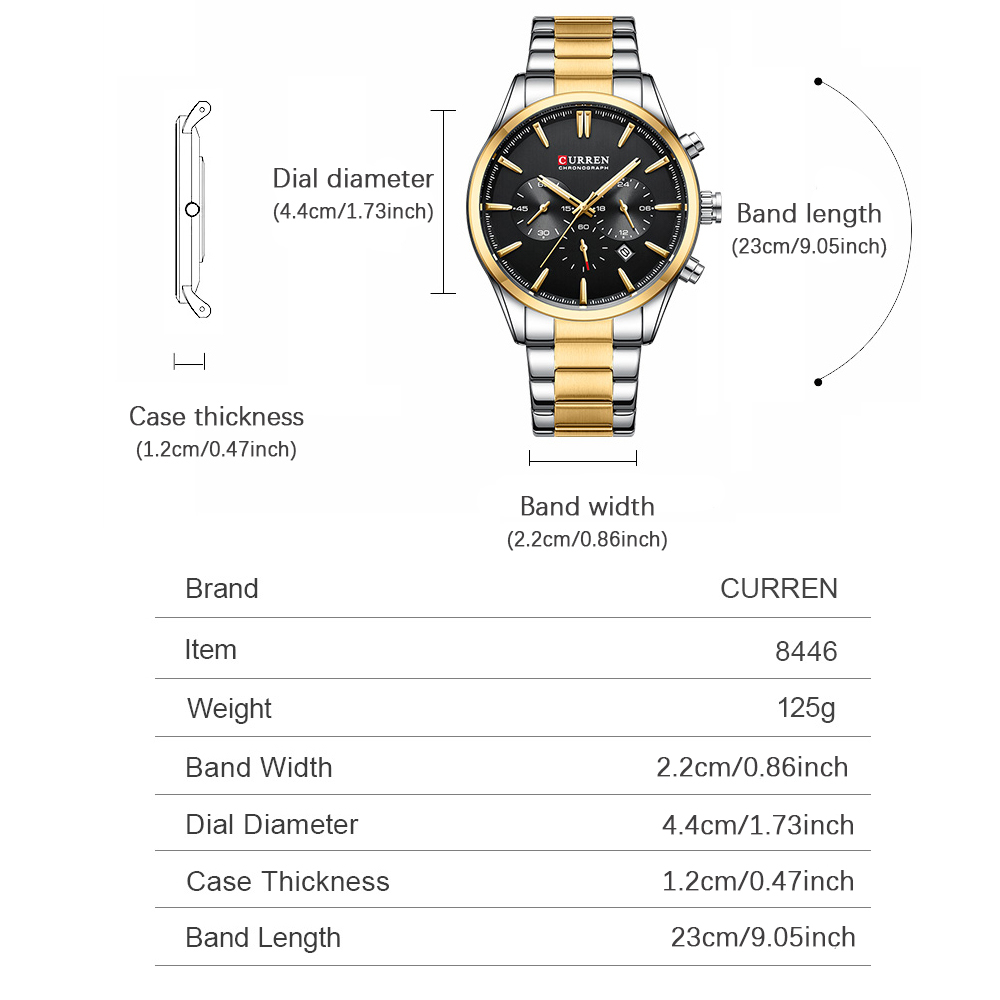 CURREN Casual Quartz Chrono Sp - Jewelry And Watches 评论和价格