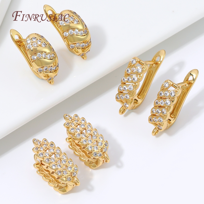 18K Gold Plated Cubic Zirconia - Hoop Earrings 评论和价格