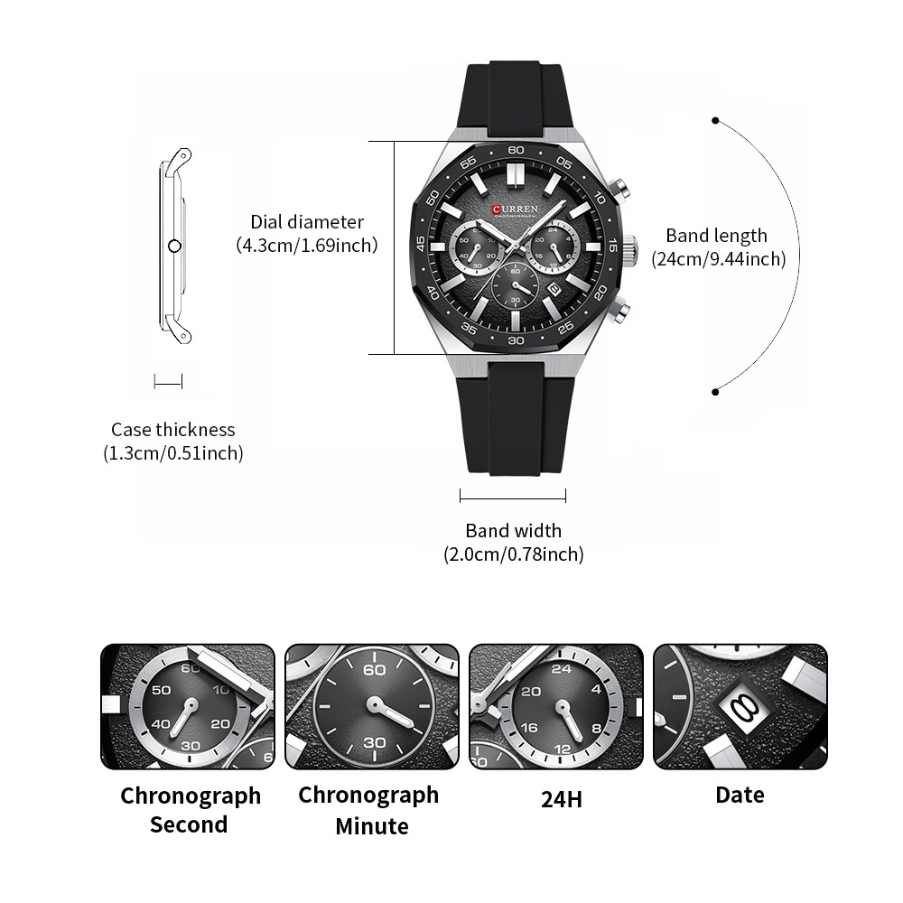CURREN Fashion Casual Men Spor - Jewelry And Watches 评论和价格