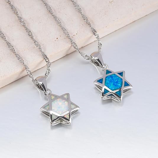 Star of David Opal Pendant Nec - Jewelry & Watches Spółka Z Ograniczoną Odpowiedzialnością Sp Z Oo 评论和价格