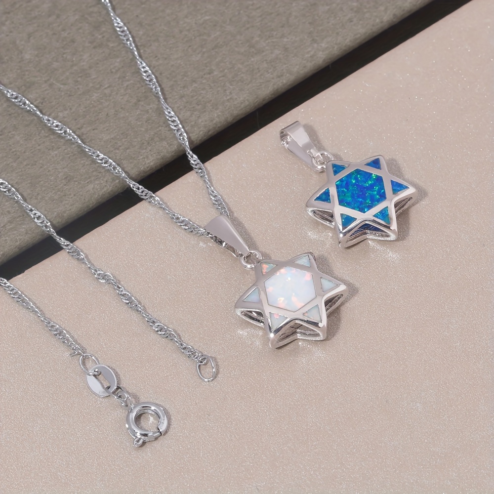 Star of David Opal Pendant Nec - Jewelry & Watches Spółka Z Ograniczoną Odpowiedzialnością Sp Z Oo 评论和价格