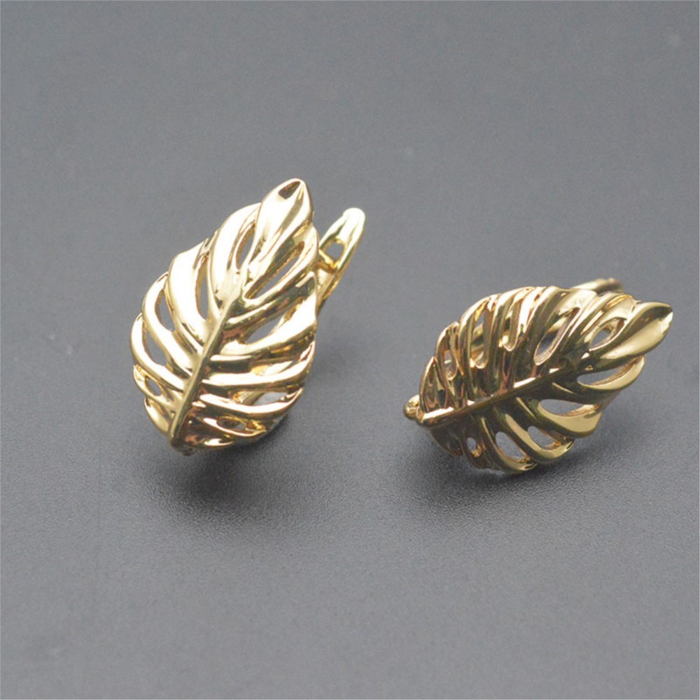 1/2Pcs 18K Gold Plated Brass L - Hoop Earrings 评论和价格